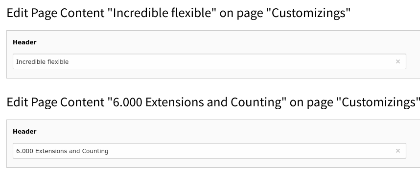 Editing form displayed for all records