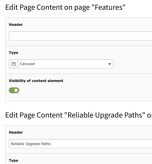 Editing form displayed for the selected records