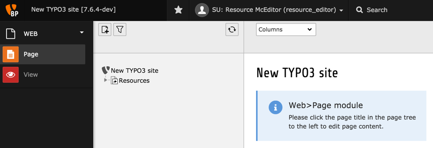 The backend as seen by Resource McEditor