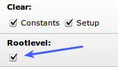 The rootlevel flag in a template record.