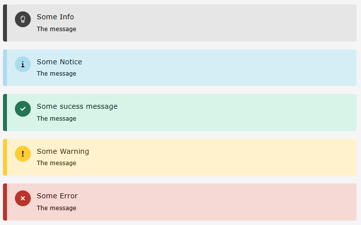 A screenshot demonstrating all possible infobox colors and states.