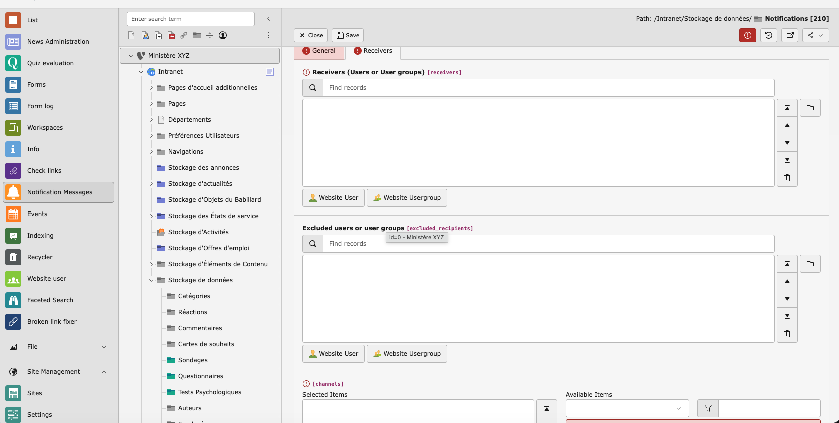 Backend module — compose message