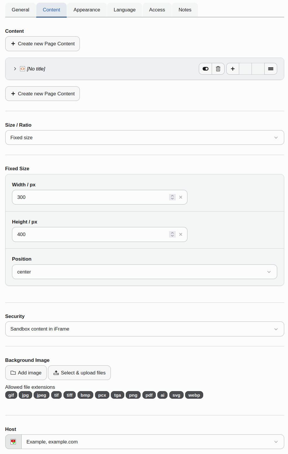 CE "Content with consent" Form