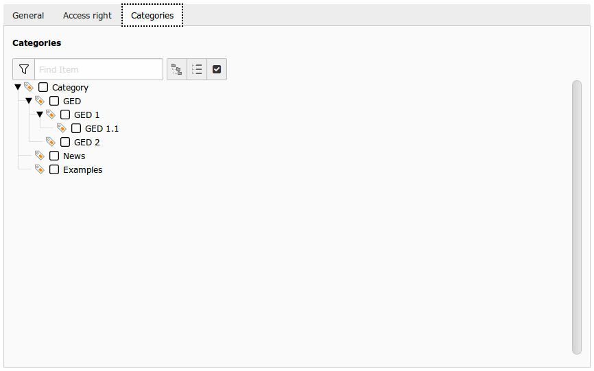 Categories Configuration