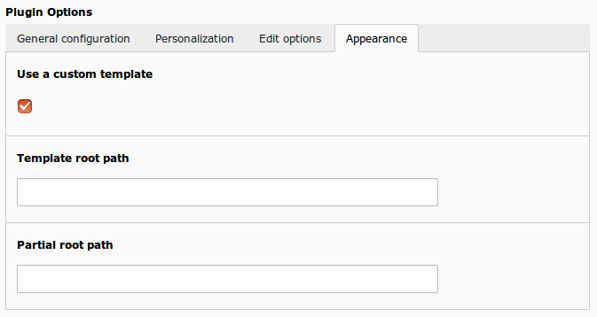 Edit options
