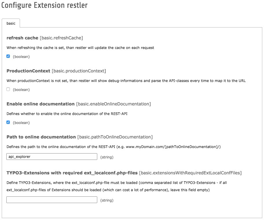Restler Configuration Example