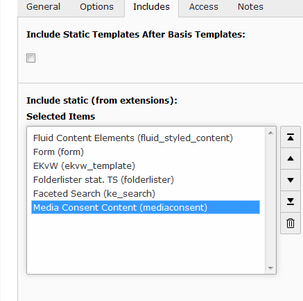 Select static template