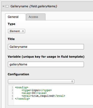 Definition of field GalleryName