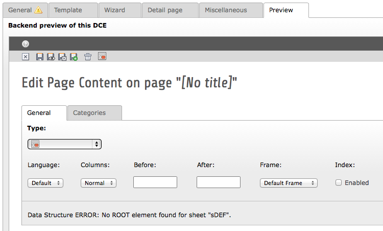 Create new DCE, preview tab
