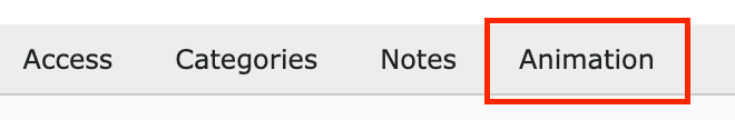 Animation Tab