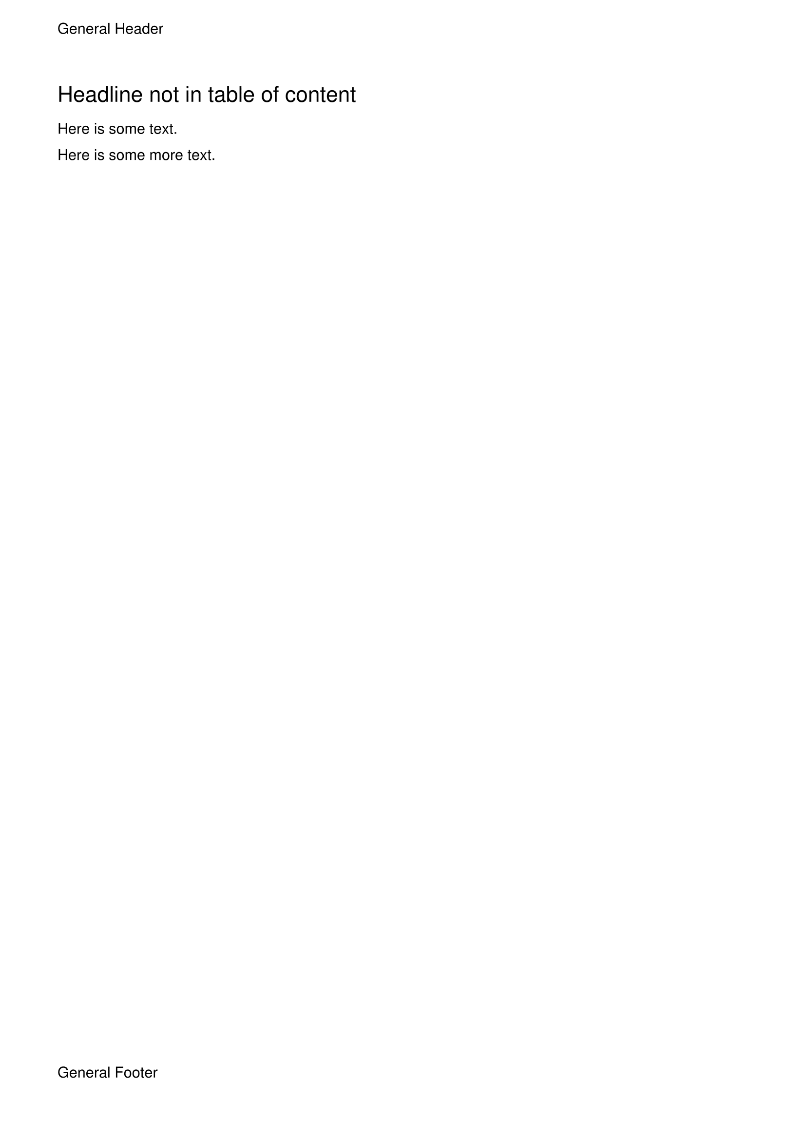 Table of content example output