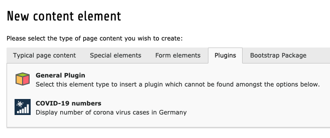 Add content element