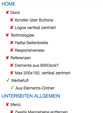 Screenshot of a page with an interactive to-do list
