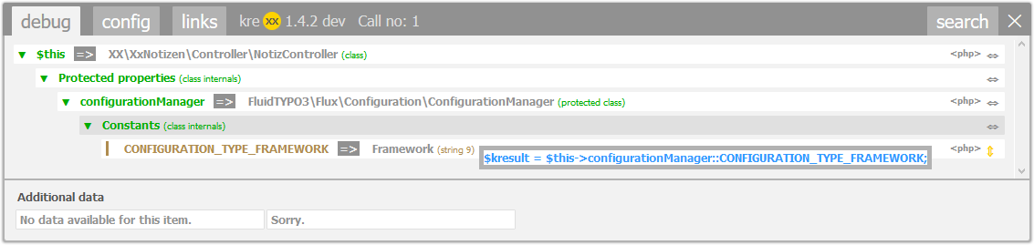Code automatically generated via kreXX