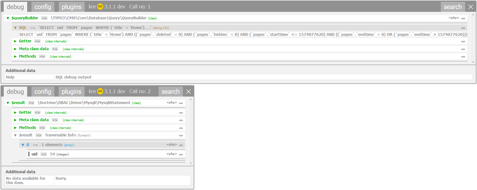 SQL debugger in action