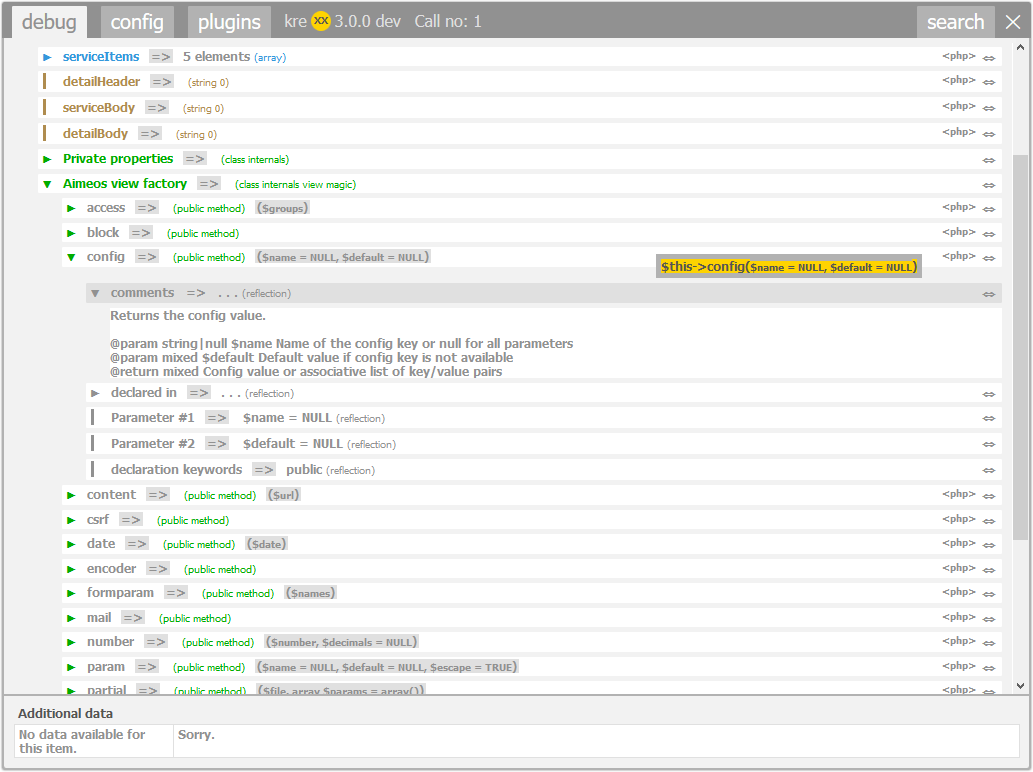 Aimeos view factory analysis