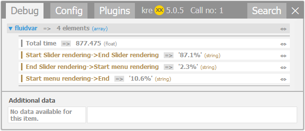 Fluid debugger output with benchmarking.