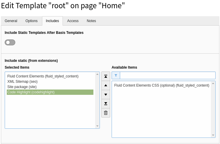 Include static TypoScript