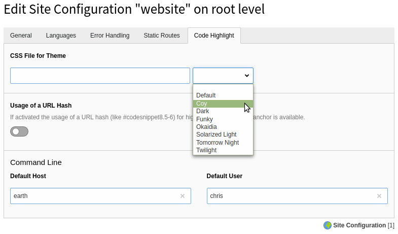 Site Configuration