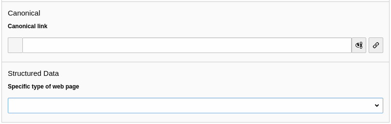 Field in the page properties