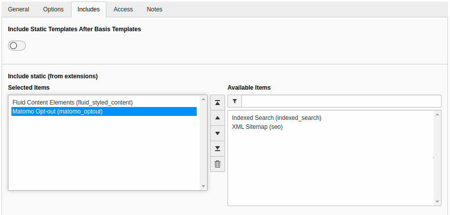 Include static TypoScript