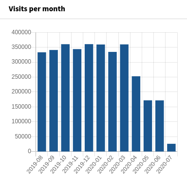 Widget Visits per month