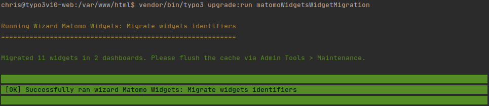 Migrate dashboard widgets on console