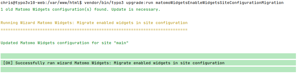 Migrate configuration on console