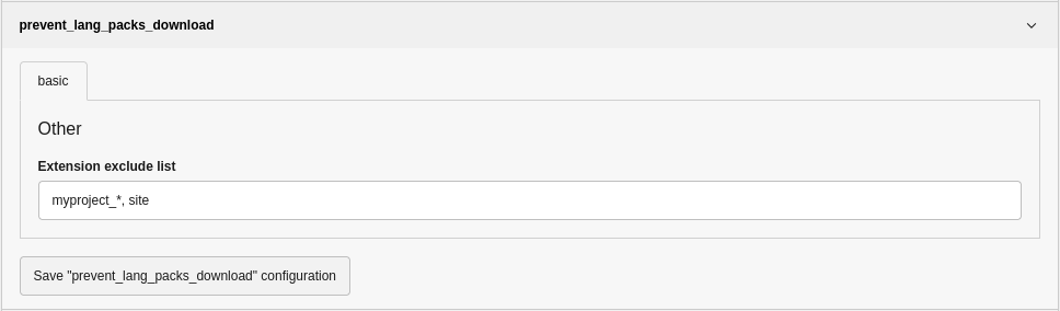 Extension configuration