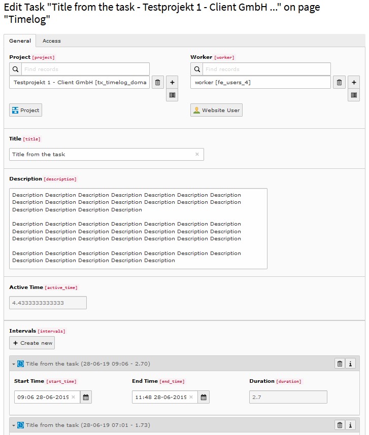 Backend view from task