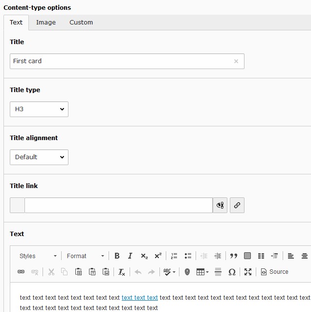 Text tab from card