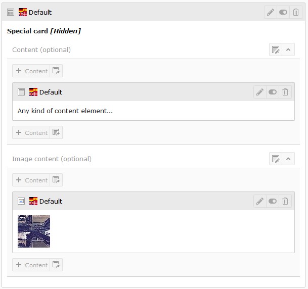 Card grid in backend
