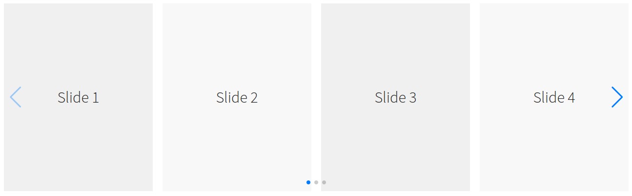 Slider with four content elements per slide for large sized screens
