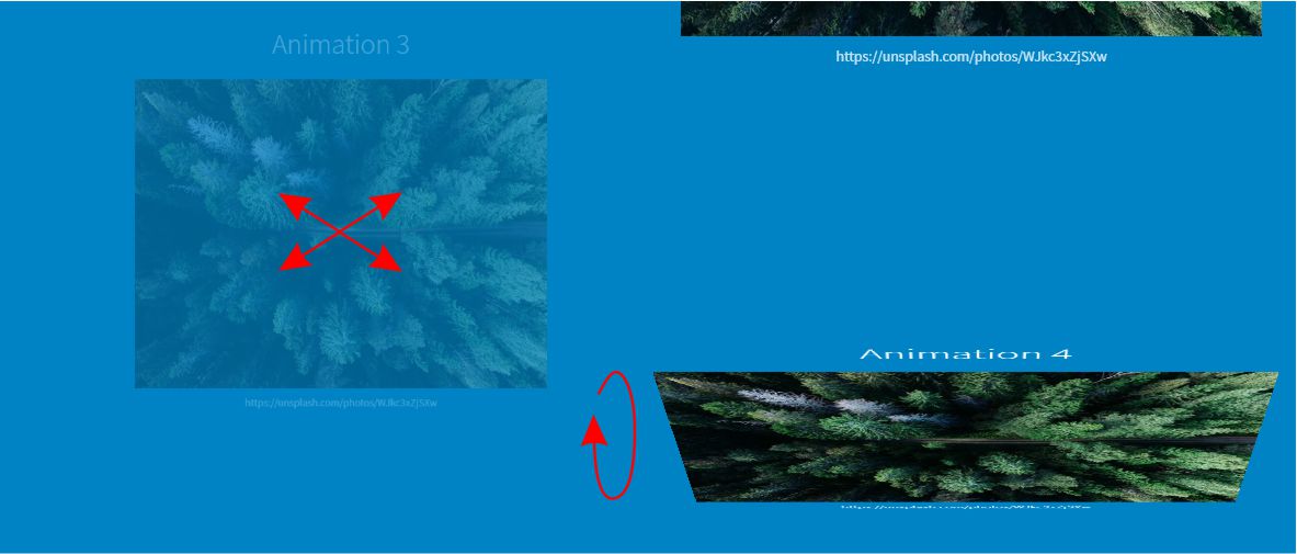 Page embedding scroll animated content