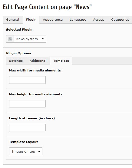News template to render image on top