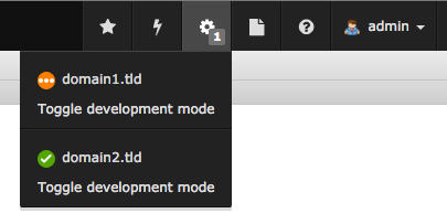 Toggling development mode