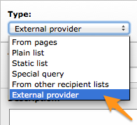 List of recipient prepared with a provider