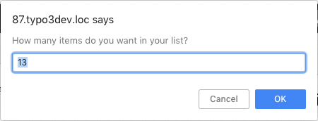 Standard alert box