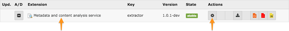 Configuring the extension