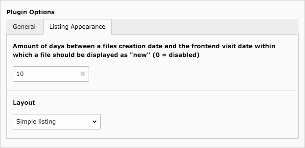 Template Layout of the plugin