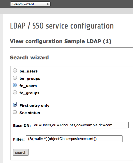Search wizard