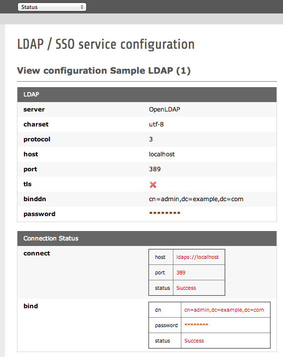 LDAP status