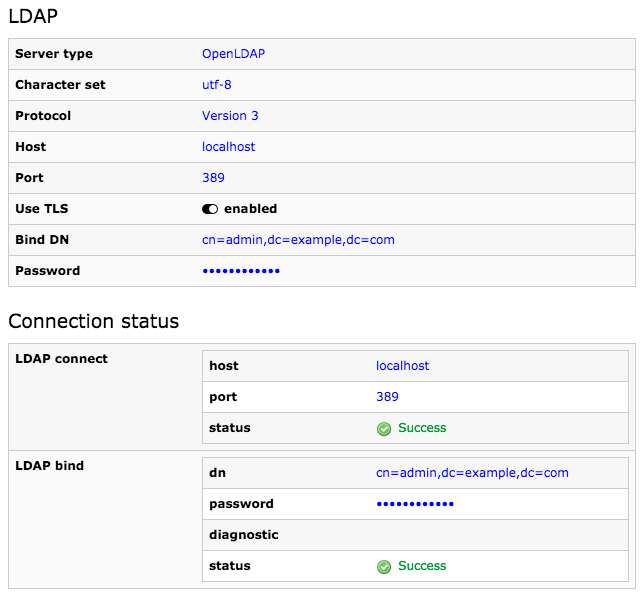 LDAP status