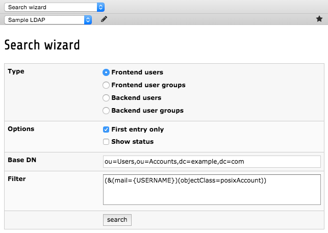 Search wizard