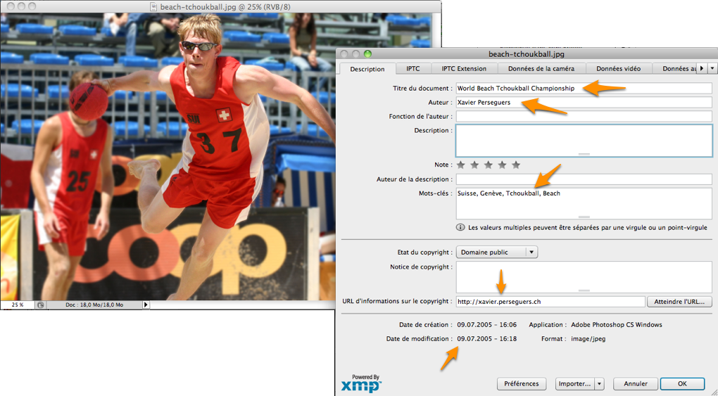 Metadata of a picture