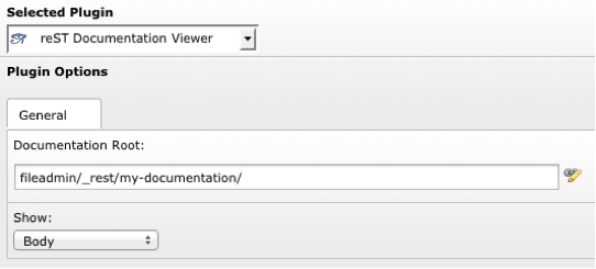 Flexform configuration of the plugin