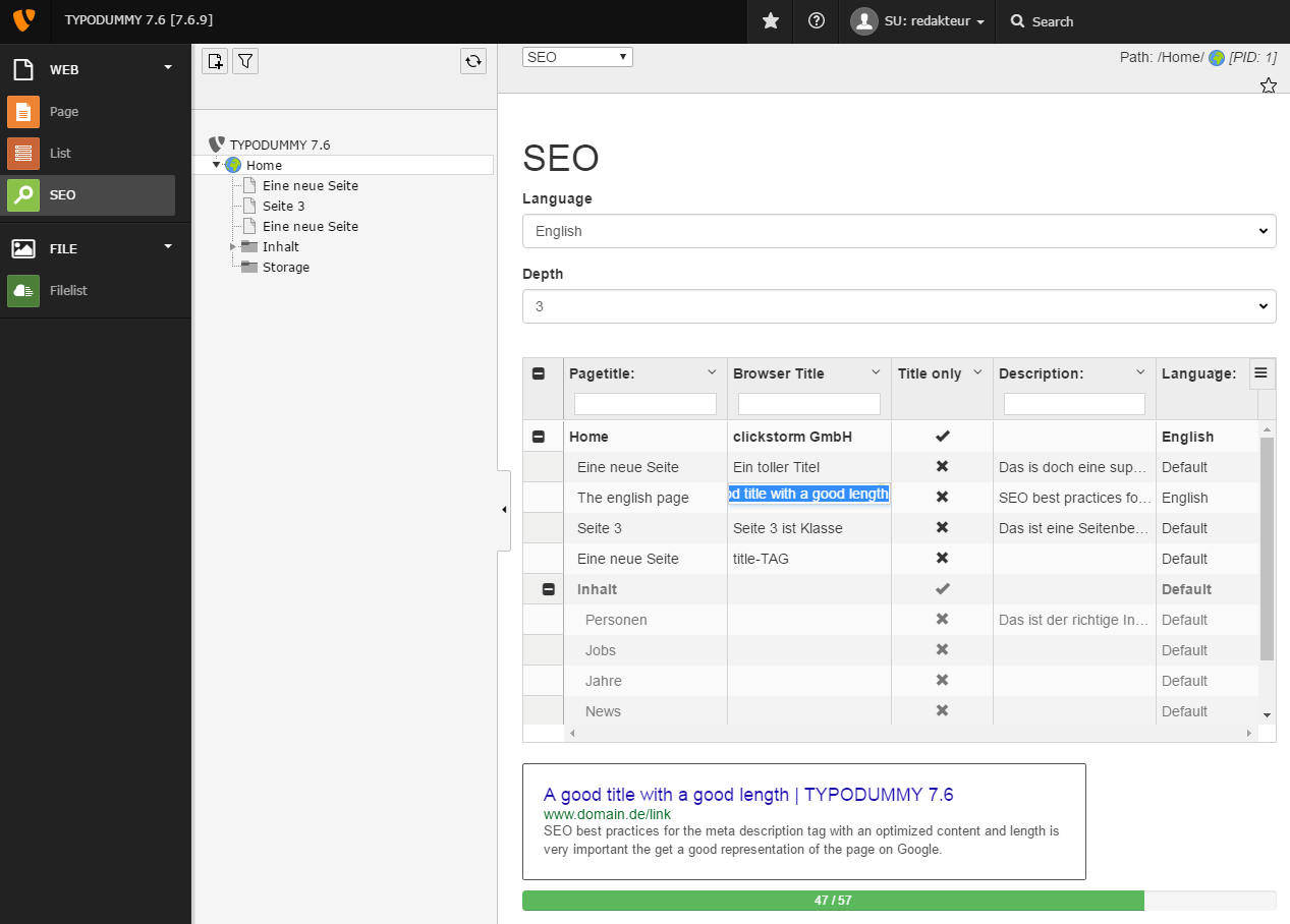 cs_seo backend module