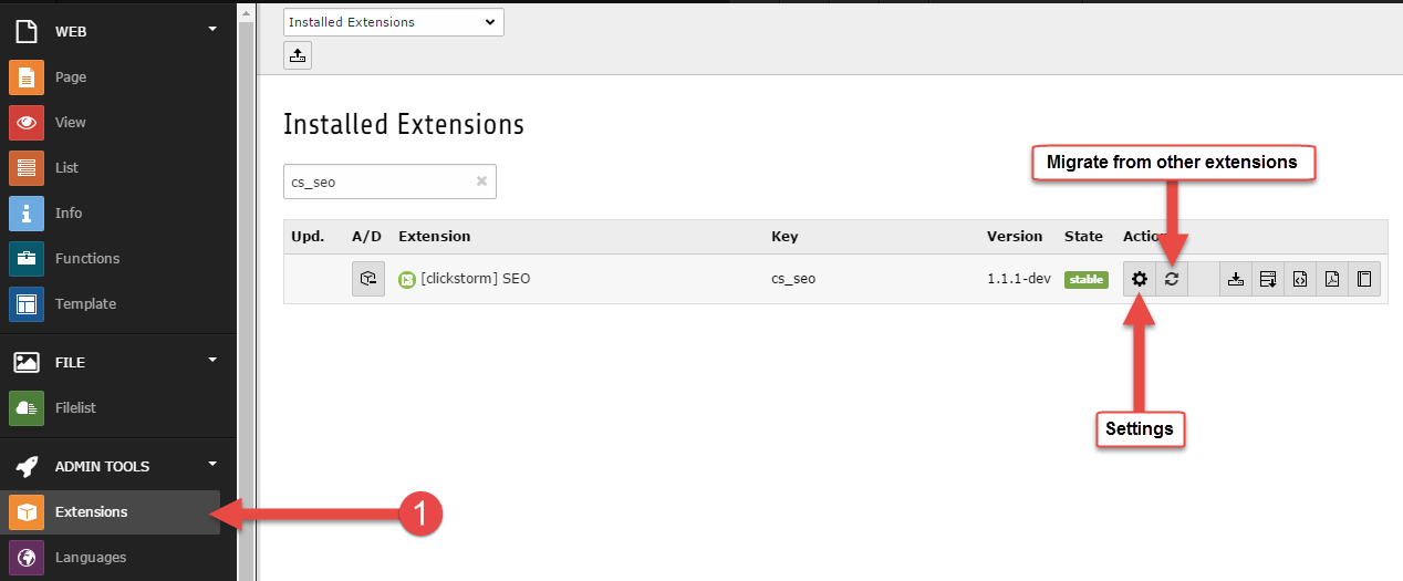 Configure the extension or run the update script