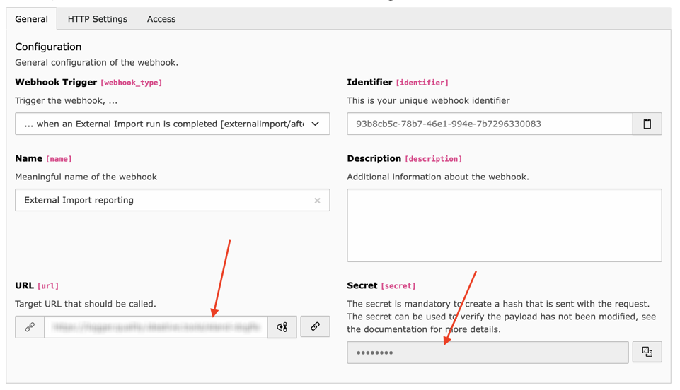 Defining a webhook