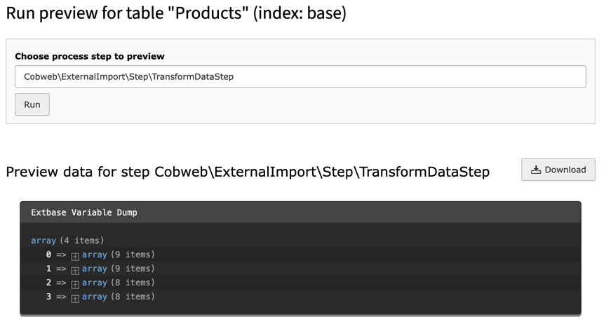 Preview of a synchronization